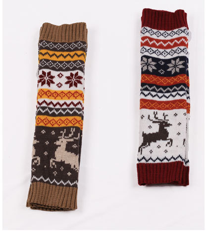 Christmas Knit Leg Warmers Knee Warm Boots Long Crochet Cover Thigh Legwarmers